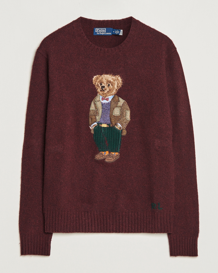 Herre | Gensere | Polo Ralph Lauren | Wool/Cashmere Knitted Bear Sweater Aged Wine Heather