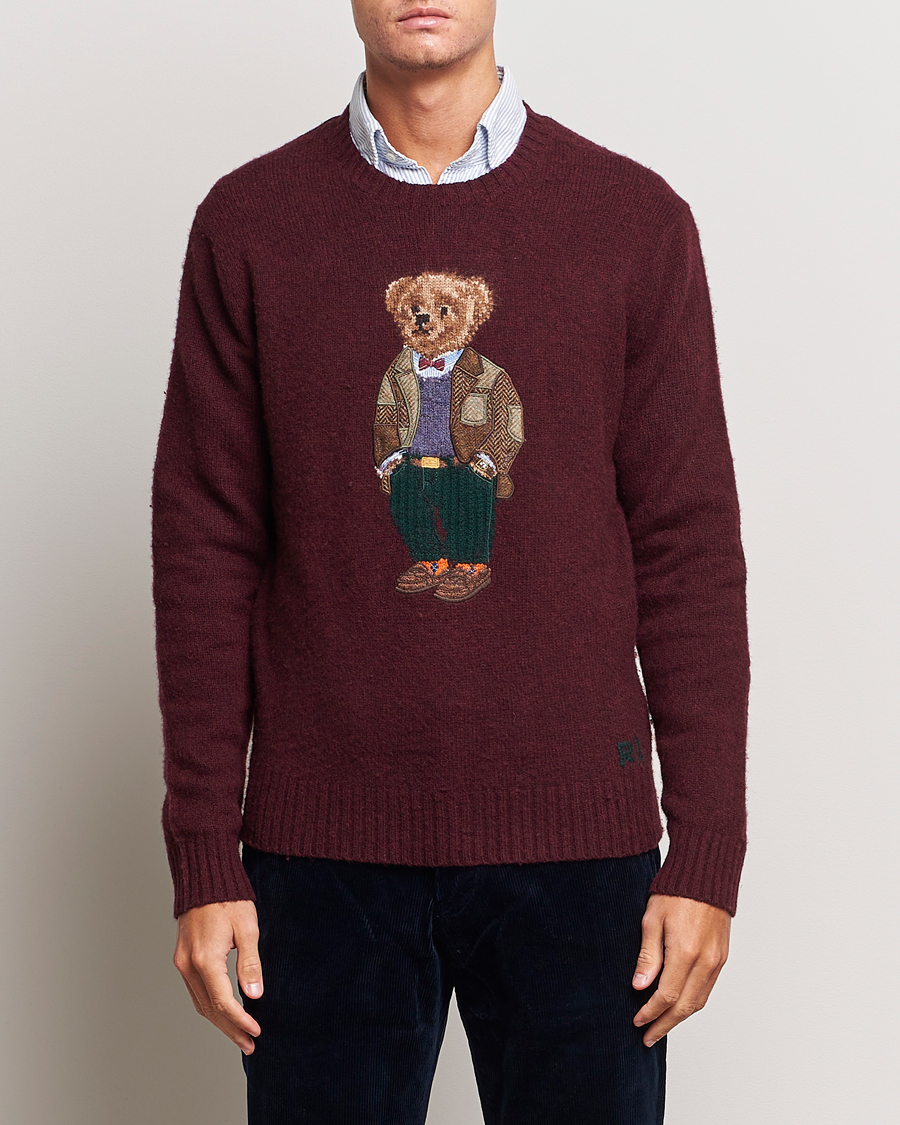Herre | Gensere | Polo Ralph Lauren | Wool/Cashmere Knitted Bear Sweater Aged Wine Heather