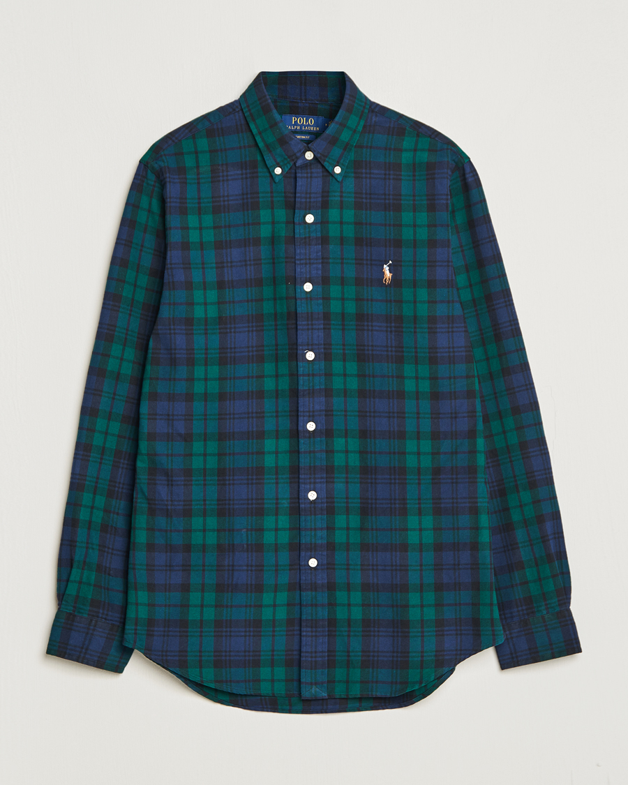 Herre | Skjorter | Polo Ralph Lauren | Custom Fit Checked Shirt Navy/Green