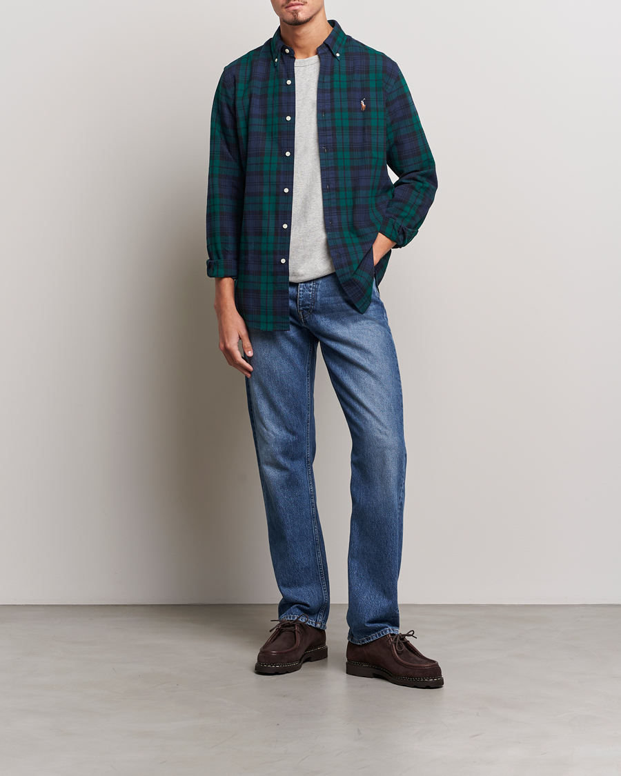 Herre | Skjorter | Polo Ralph Lauren | Custom Fit Checked Shirt Navy/Green