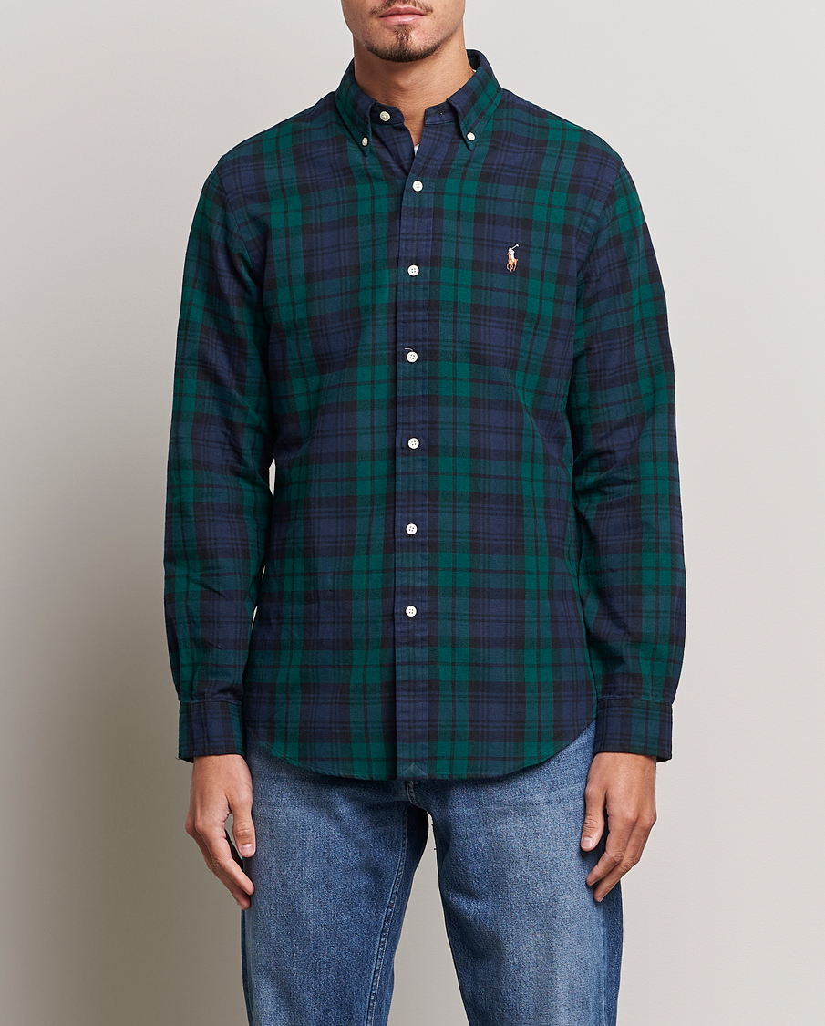 Herre | Skjorter | Polo Ralph Lauren | Custom Fit Checked Shirt Navy/Green