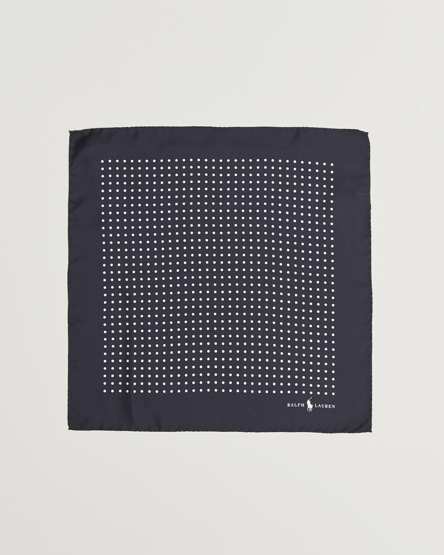 Herre | Lommetørklær | Polo Ralph Lauren | Silk Dot Pocket Square Navy/White