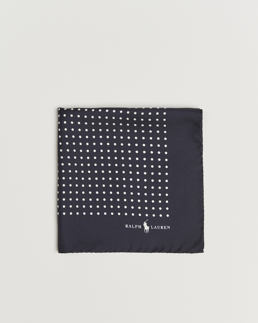 Herre | Lommetørklær | Polo Ralph Lauren | Silk Dot Pocket Square Navy/White
