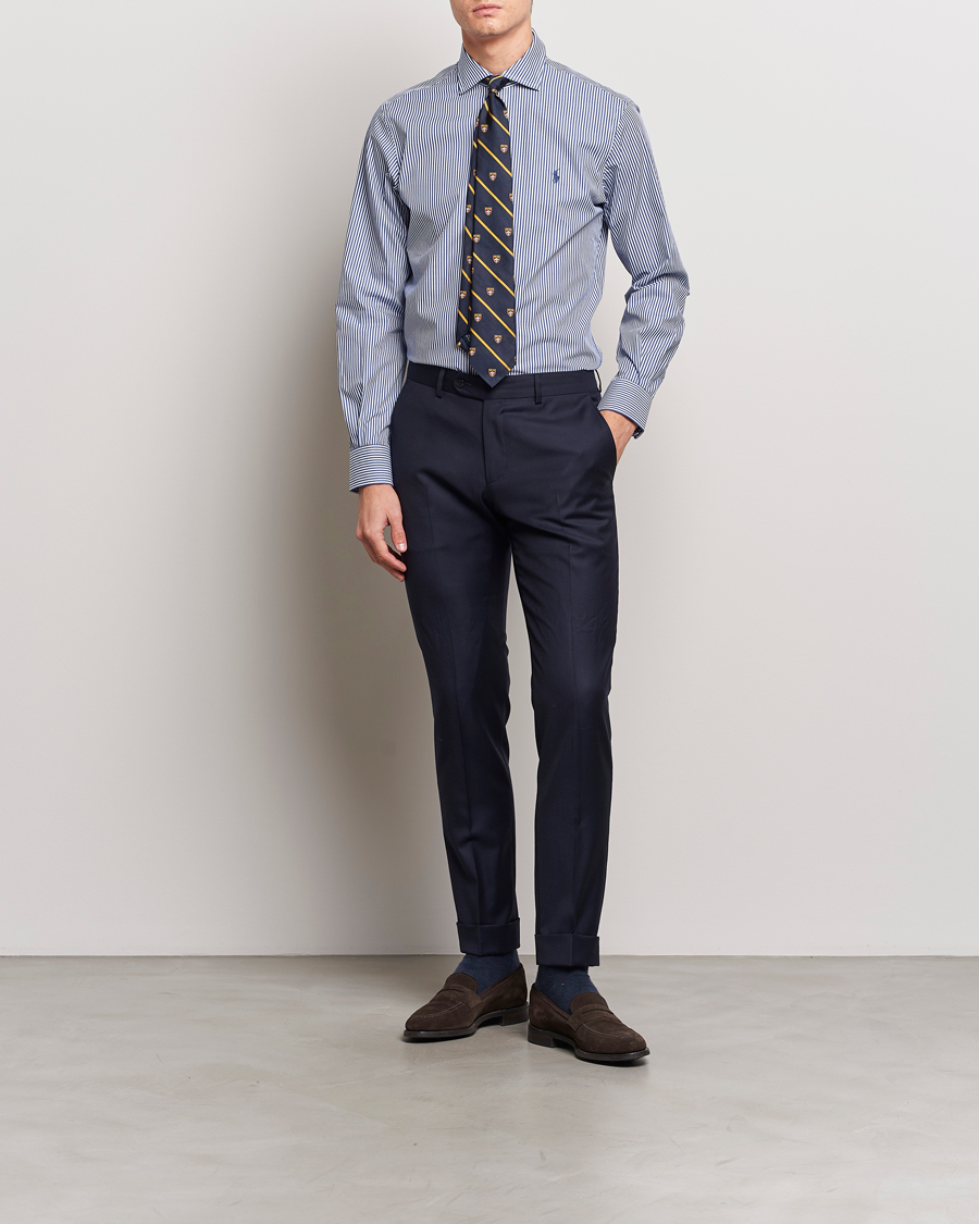 Herre | Skjorter | Polo Ralph Lauren | Poplin Striped Dress Shirt Royal/White