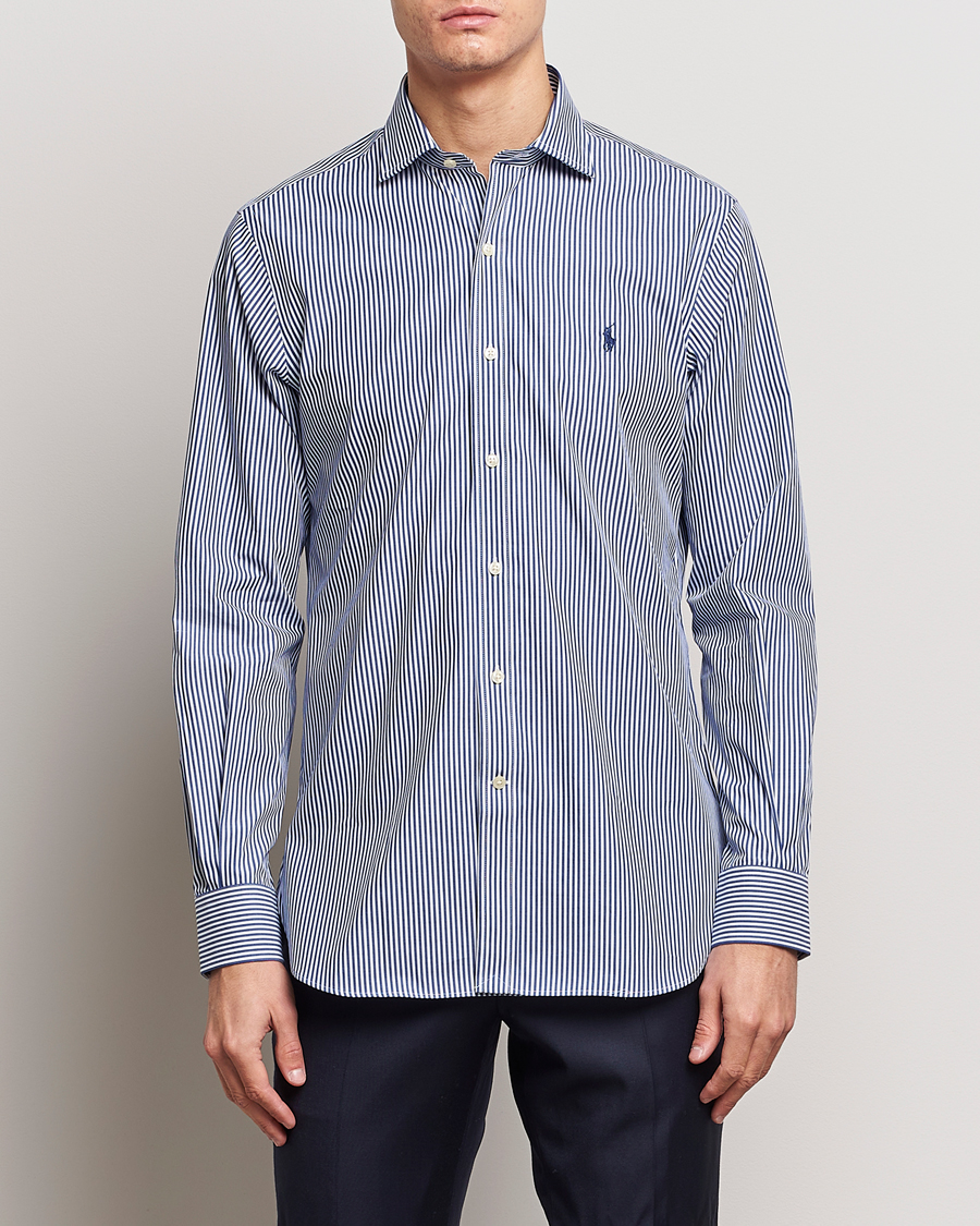 Herre | Skjorter | Polo Ralph Lauren | Poplin Striped Dress Shirt Royal/White