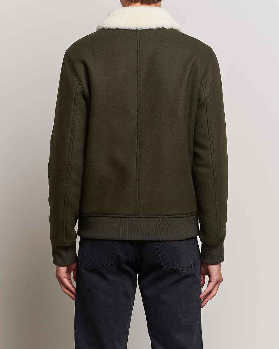 Herre | Jakker | A.P.C. | Ben Shearling Bomber Jacket Dark Green