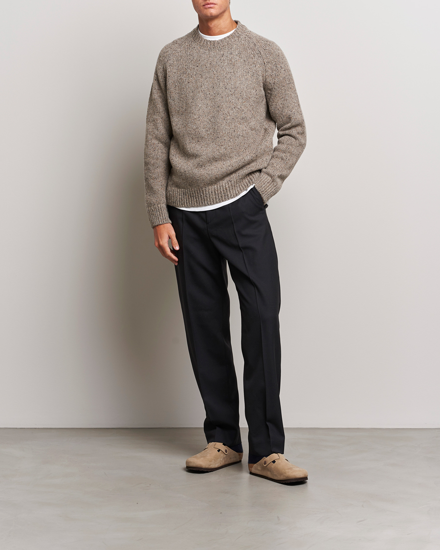 Herre | Gensere | A.P.C. | Harris Wool Knitted Crew Neck Sweater Taupe