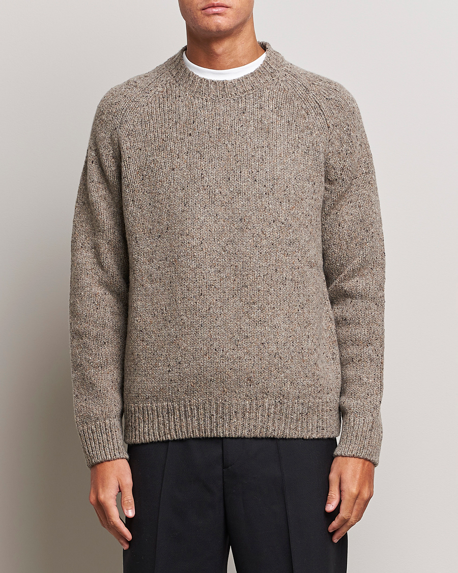 Herre | Gensere | A.P.C. | Harris Wool Knitted Crew Neck Sweater Taupe