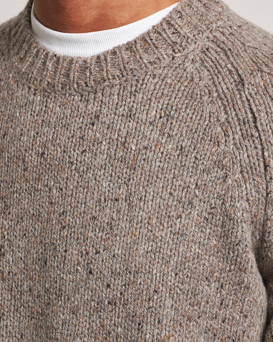 Herre | Gensere | A.P.C. | Harris Wool Knitted Crew Neck Sweater Taupe