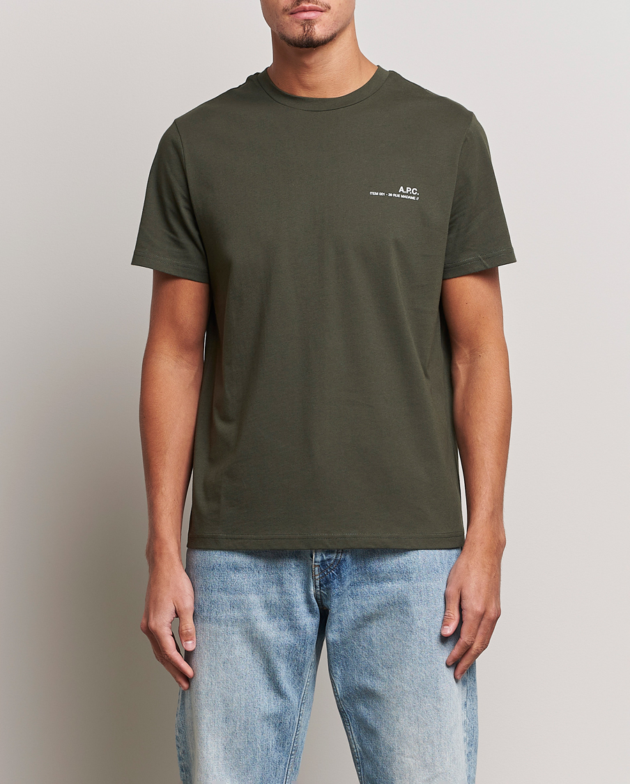 Herre | T-Shirts | A.P.C. | Item Short Sleeve T-Shirt Kaki
