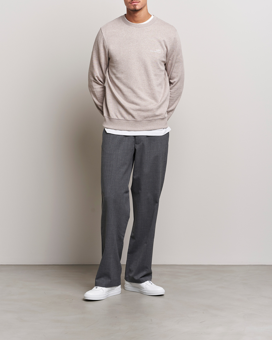 Herre | Gensere | A.P.C. | Item Crew Neck Sweatshirt Beige Chine