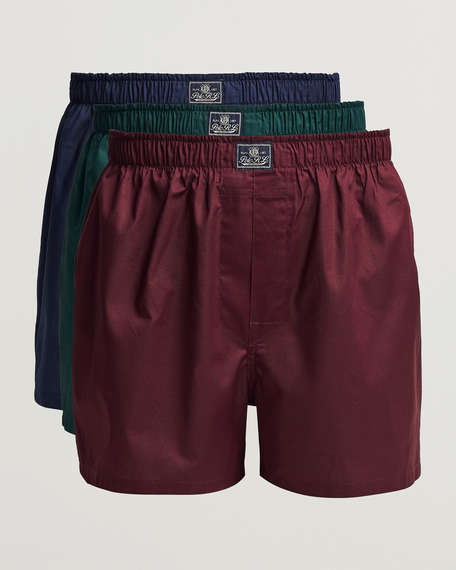 Herre | Undertøy | Polo Ralph Lauren | 3-Pack Woven Boxer Red/Navy/Green