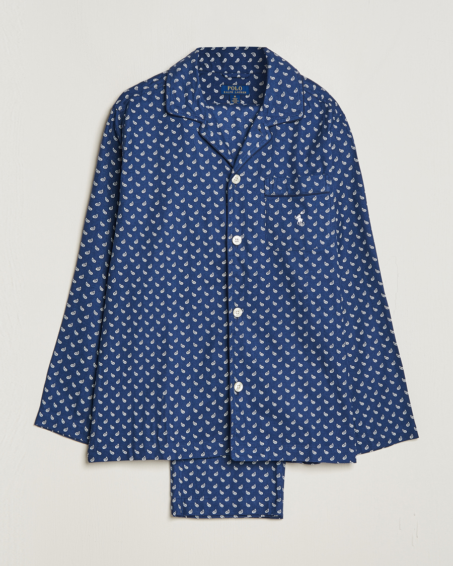 Herre | Pyjamaser og badekåper | Polo Ralph Lauren | Flannel Paisley Pyjama Set Navy