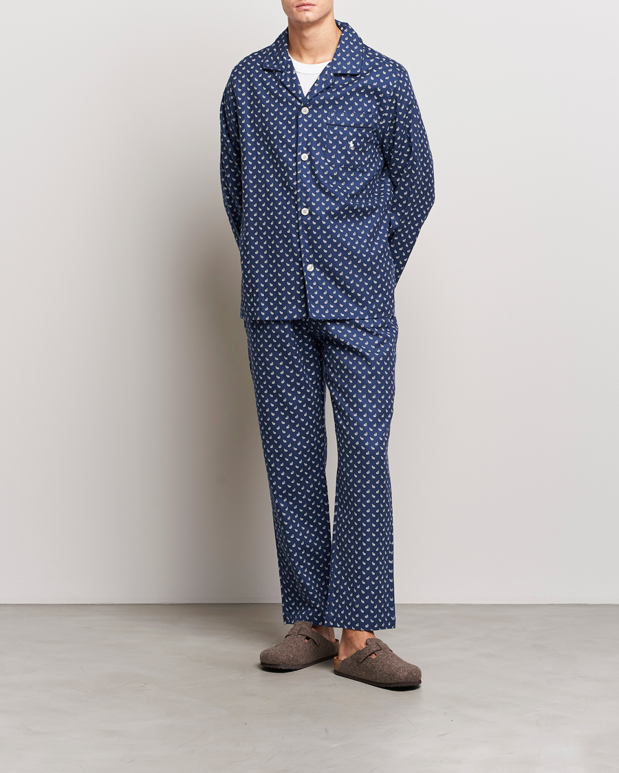 Herre | Pyjamaser og badekåper | Polo Ralph Lauren | Flannel Paisley Pyjama Set Navy