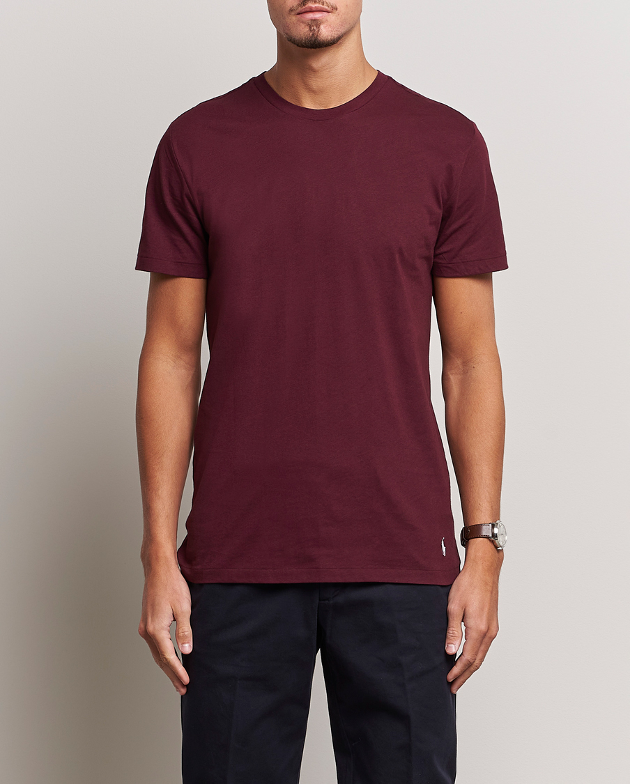 Herre | T-Shirts | Polo Ralph Lauren | 3-Pack Crew Neck T-Shirt Wine/Green/Purple