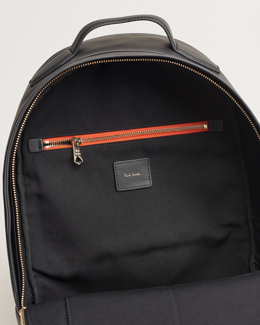 Herre | Paul Smith Leather Stripe Backpack Black | Paul Smith | Leather Stripe Backpack Black