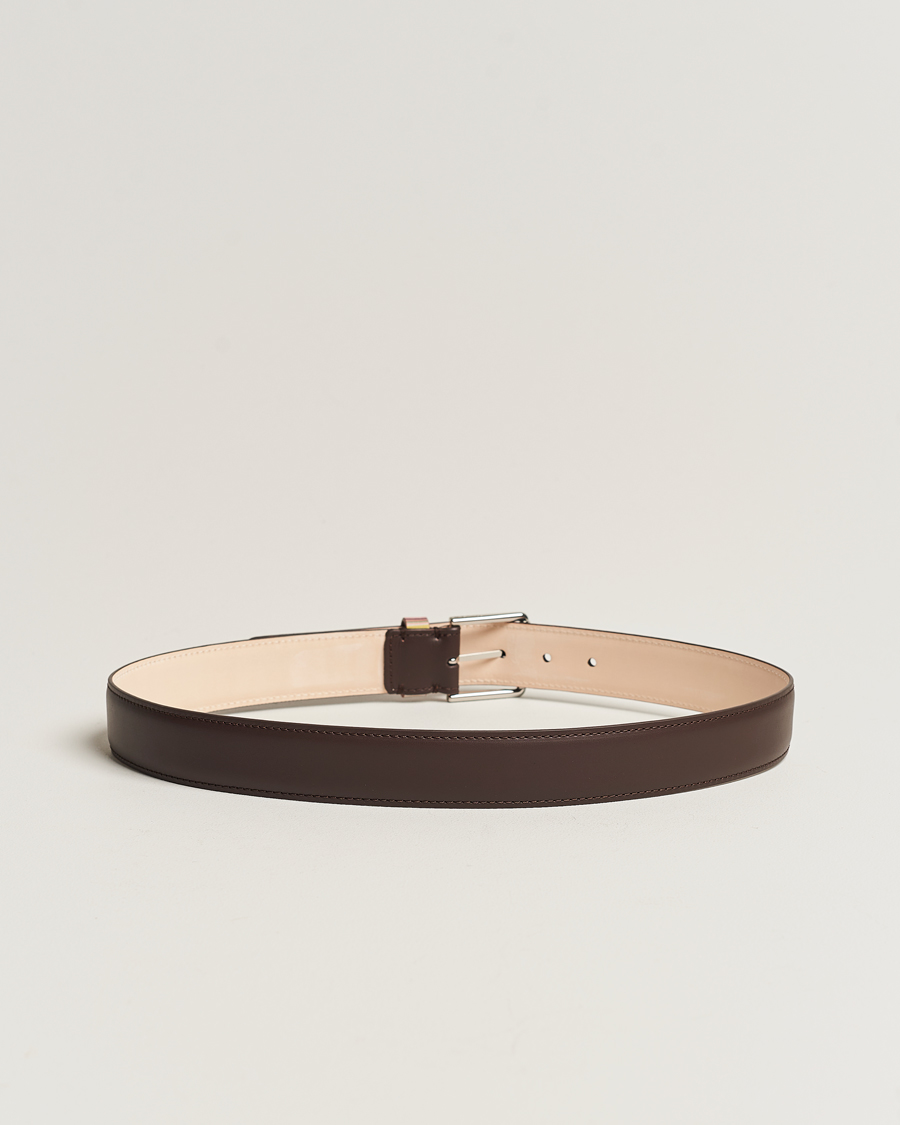 Herre | Belter | Paul Smith | Leather Stripe Belt Dark Brown