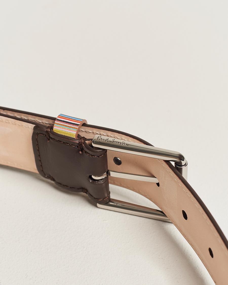 Herre | Paul Smith Leather Stripe Belt Brown | Paul Smith | Leather Stripe Belt Brown
