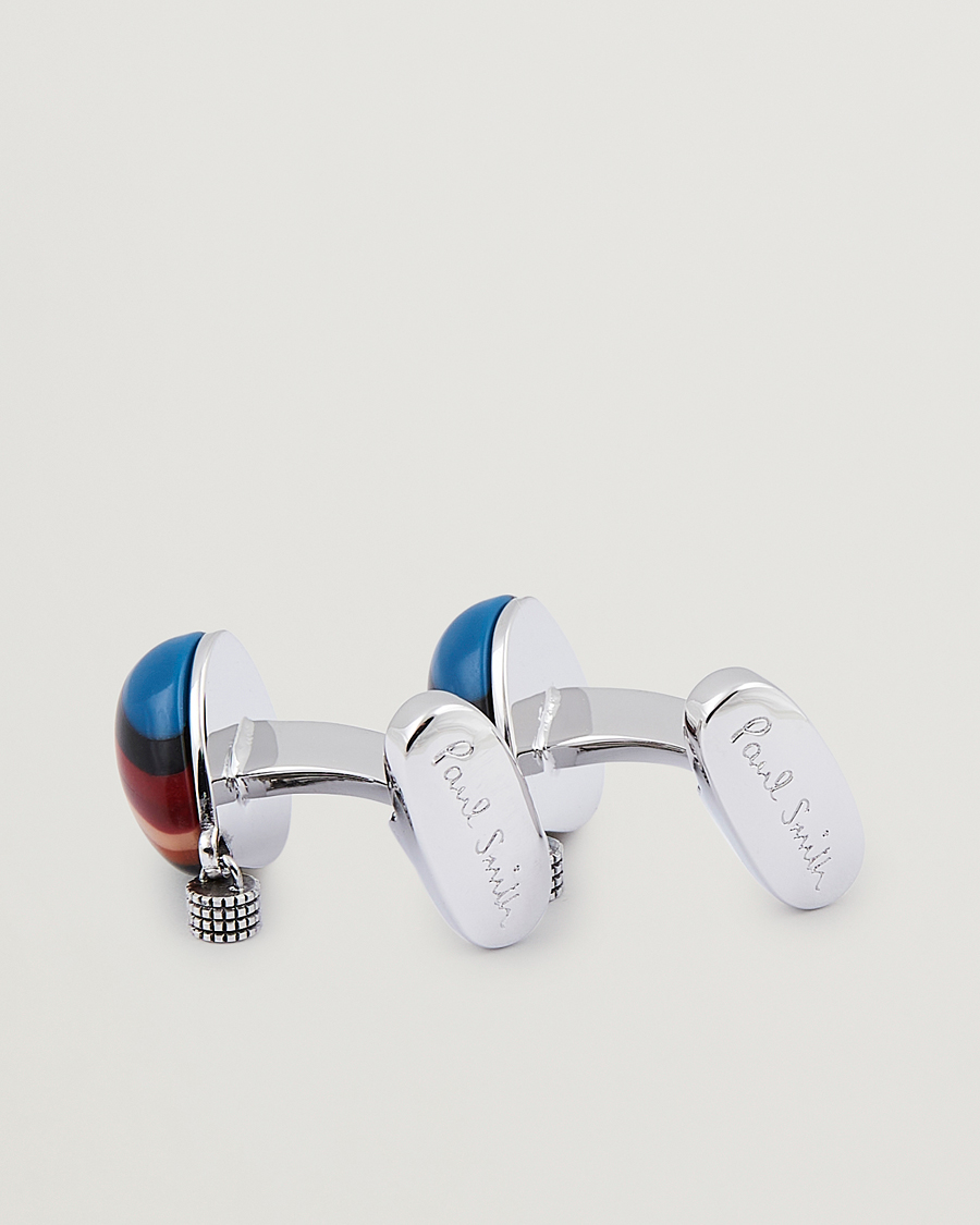 Herre | Paul Smith Air Ballon Stripe Cufflink Silver | Paul Smith | Air Ballon Stripe Cufflink Silver