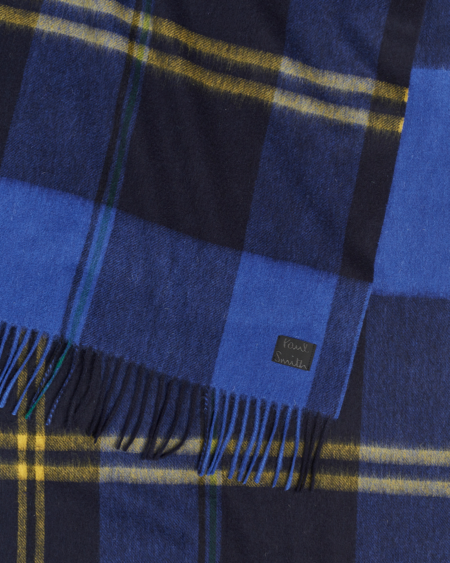 Herre | Paul Smith Lambswool Checked Scarf Blue Multi | Paul Smith | Lambswool Checked Scarf Blue Multi