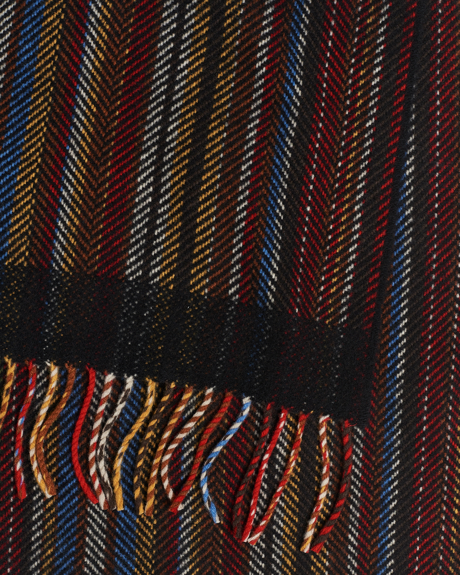 Herre | Paul Smith Wool/Cashmere Stripe Herringbone Scarf Multi | Paul Smith | Wool/Cashmere Stripe Herringbone Scarf Multi