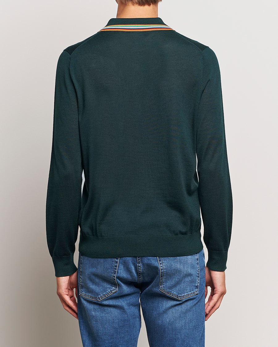 Herre | Gensere | Paul Smith | Wool/Silk Knitted Polo Dark Green