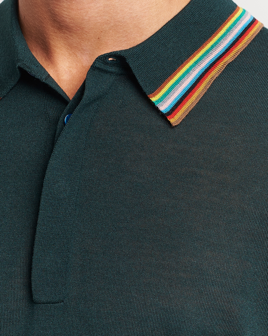 Herre | Gensere | Paul Smith | Wool/Silk Knitted Polo Dark Green