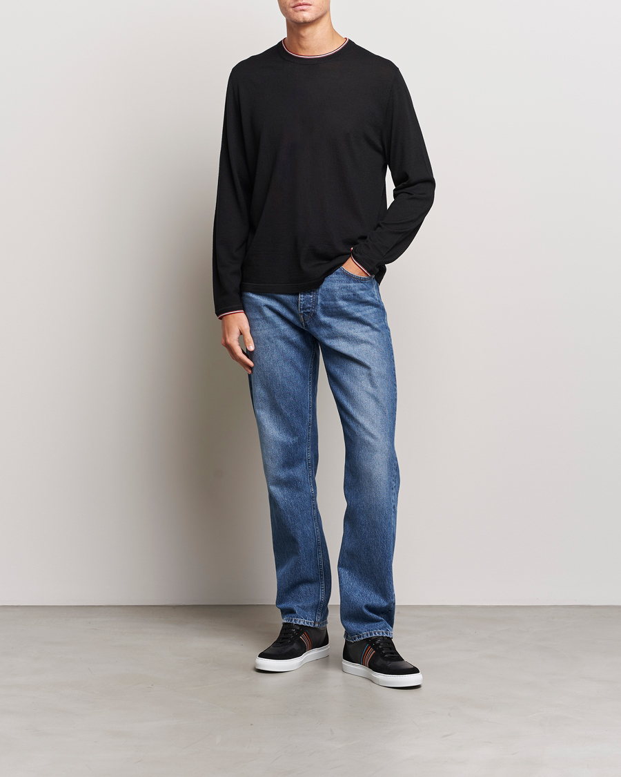 Herre | Gensere | Paul Smith | Merino Wool Knitted Crew Neck Sweater Black