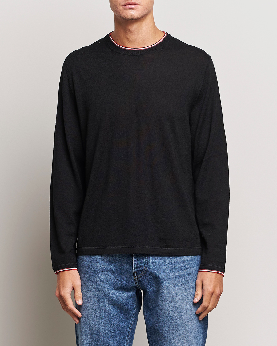 Herre | Gensere | Paul Smith | Merino Wool Knitted Crew Neck Sweater Black