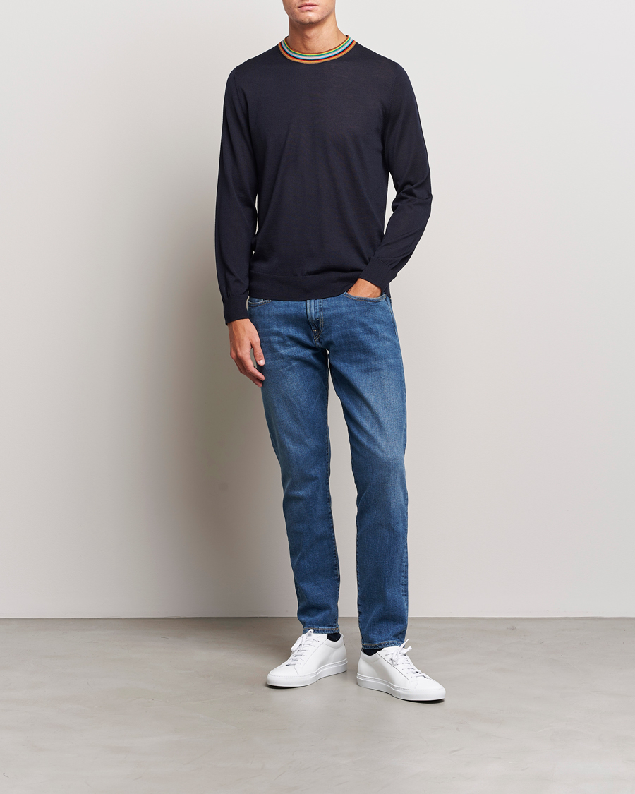 Herre | Gensere | Paul Smith | Wool/Silk Knitted Crew Neck Navy