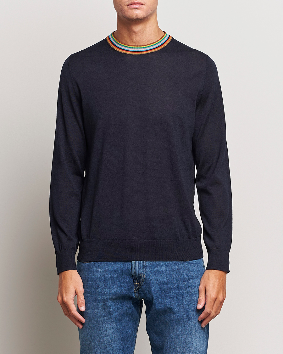 Herre | Gensere | Paul Smith | Wool/Silk Knitted Crew Neck Navy