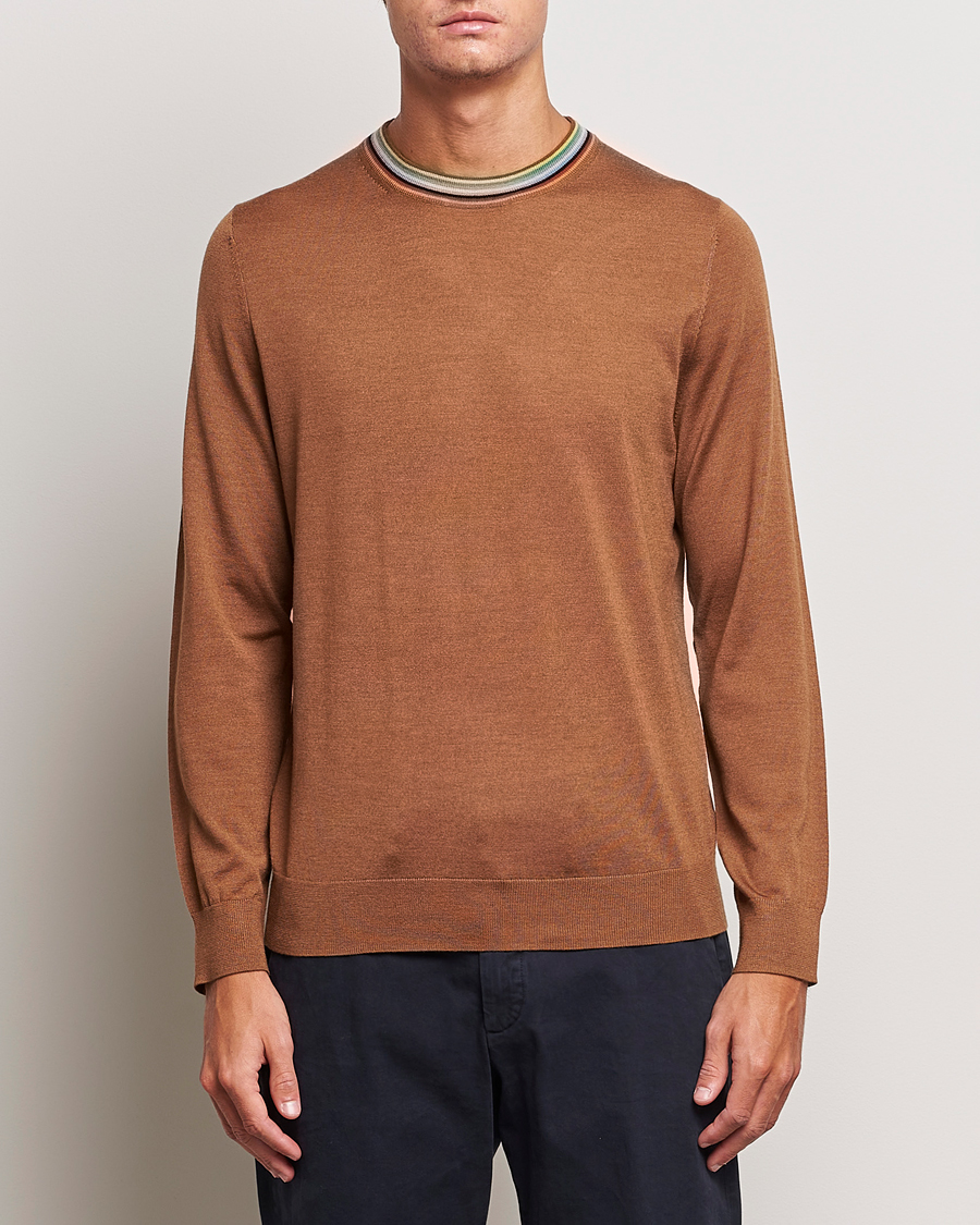 Herre | Gensere | Paul Smith | Wool/Silk Knitted Crew Neck Brown