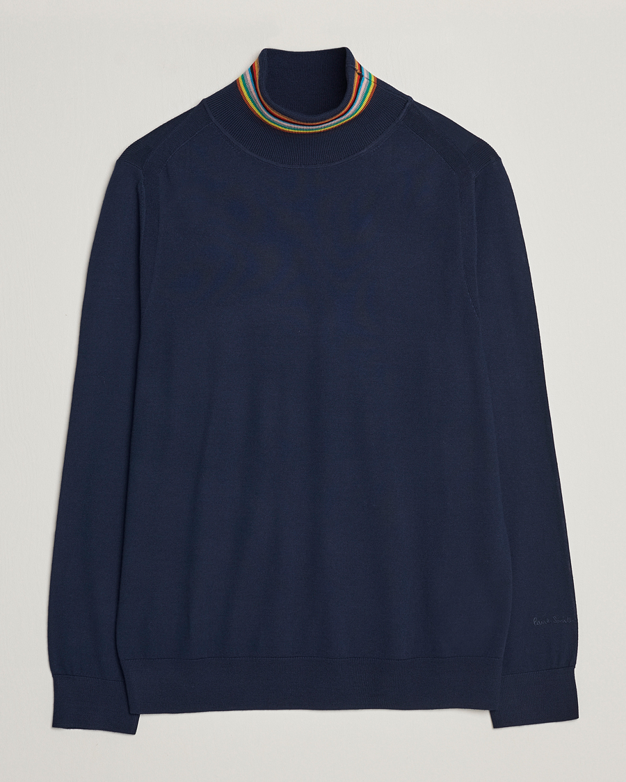 Herre |  | Paul Smith | Merino Wool Knitted Polo Navy