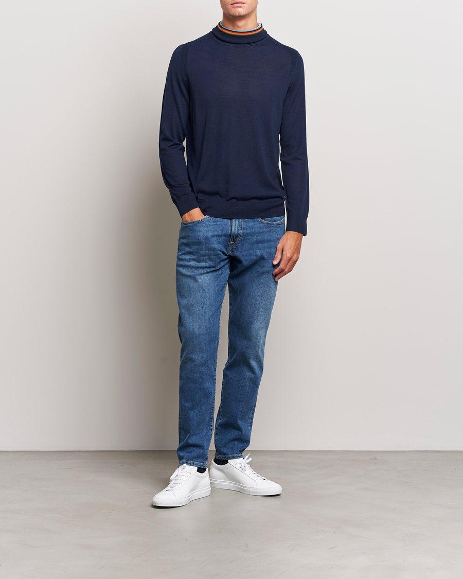 Herre | Gensere | Paul Smith | Merino Wool Knitted Polo Navy