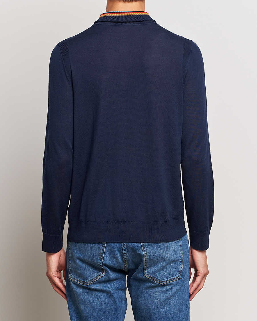 Herre | Gensere | Paul Smith | Merino Wool Knitted Polo Navy