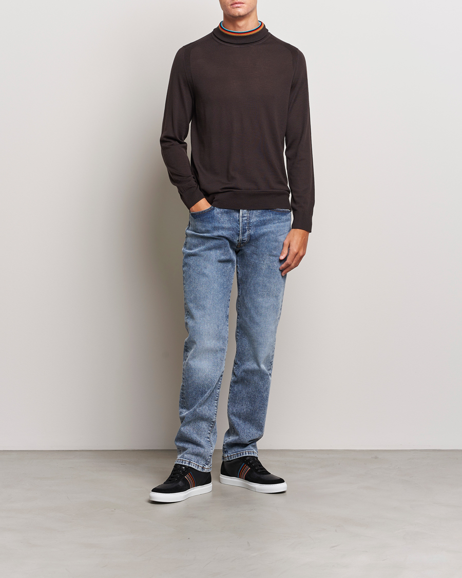 Herre | Gensere | Paul Smith | Merino Wool Knitted Polo Brown