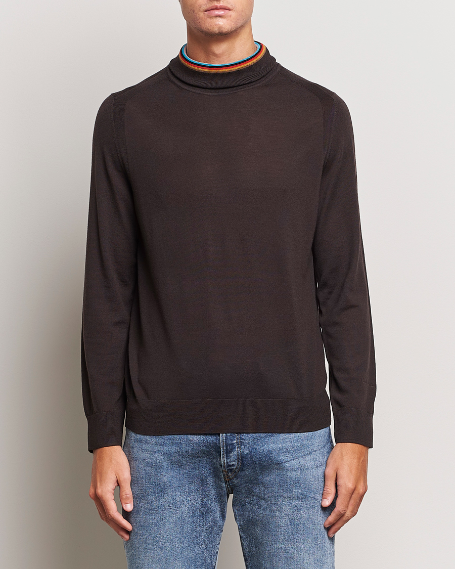 Herre | Gensere | Paul Smith | Merino Wool Knitted Polo Brown