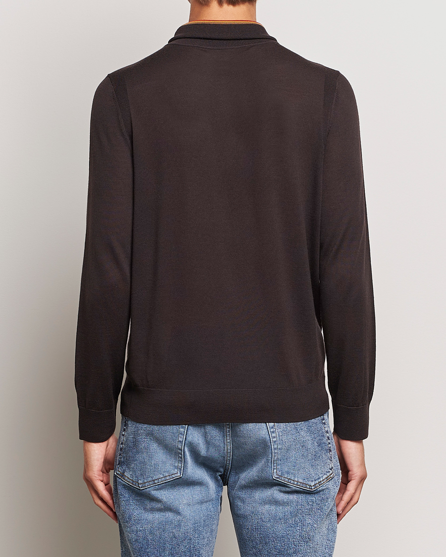 Herre | Gensere | Paul Smith | Merino Wool Knitted Polo Brown