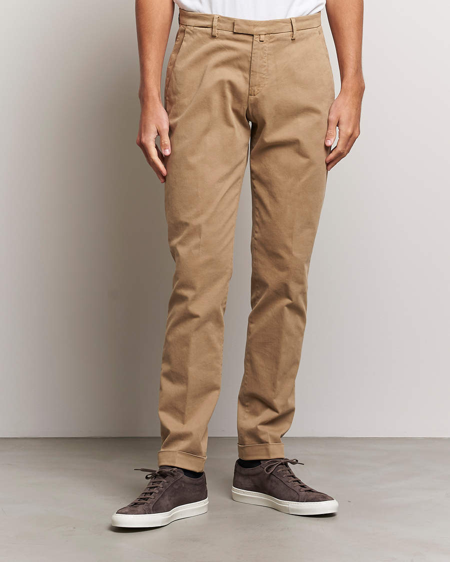 Herre | Bukser | Briglia 1949 | Slim Fit Cotton Stretch Chino Beige