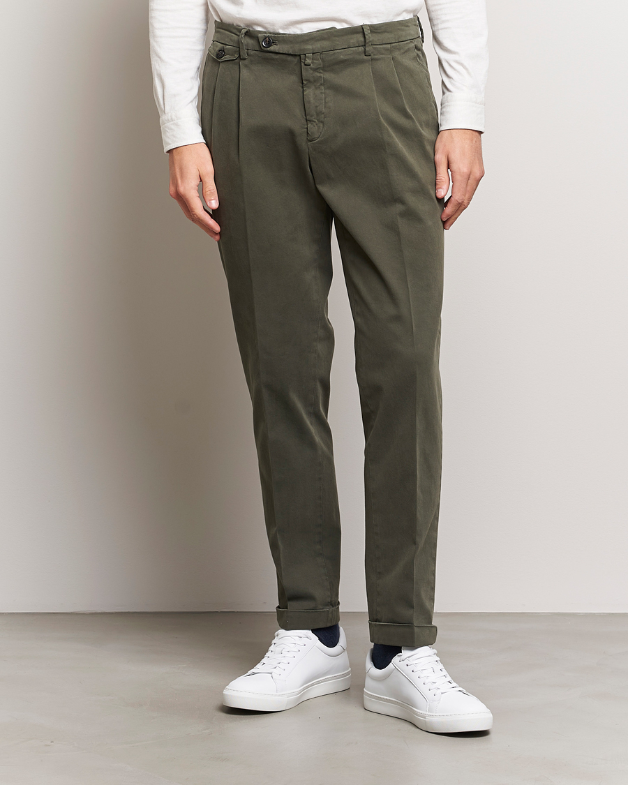 Herre | Briglia 1949 | Briglia 1949 | Easy Fit Pleated Cotton Stretch Chino Military