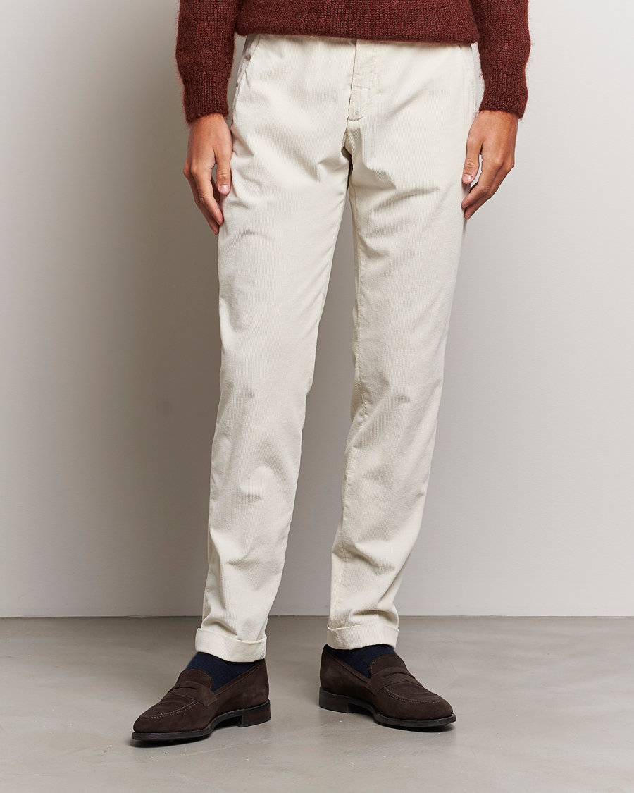 Herre |  | Briglia 1949 | Slim Fit Corduroy Trousers Off White