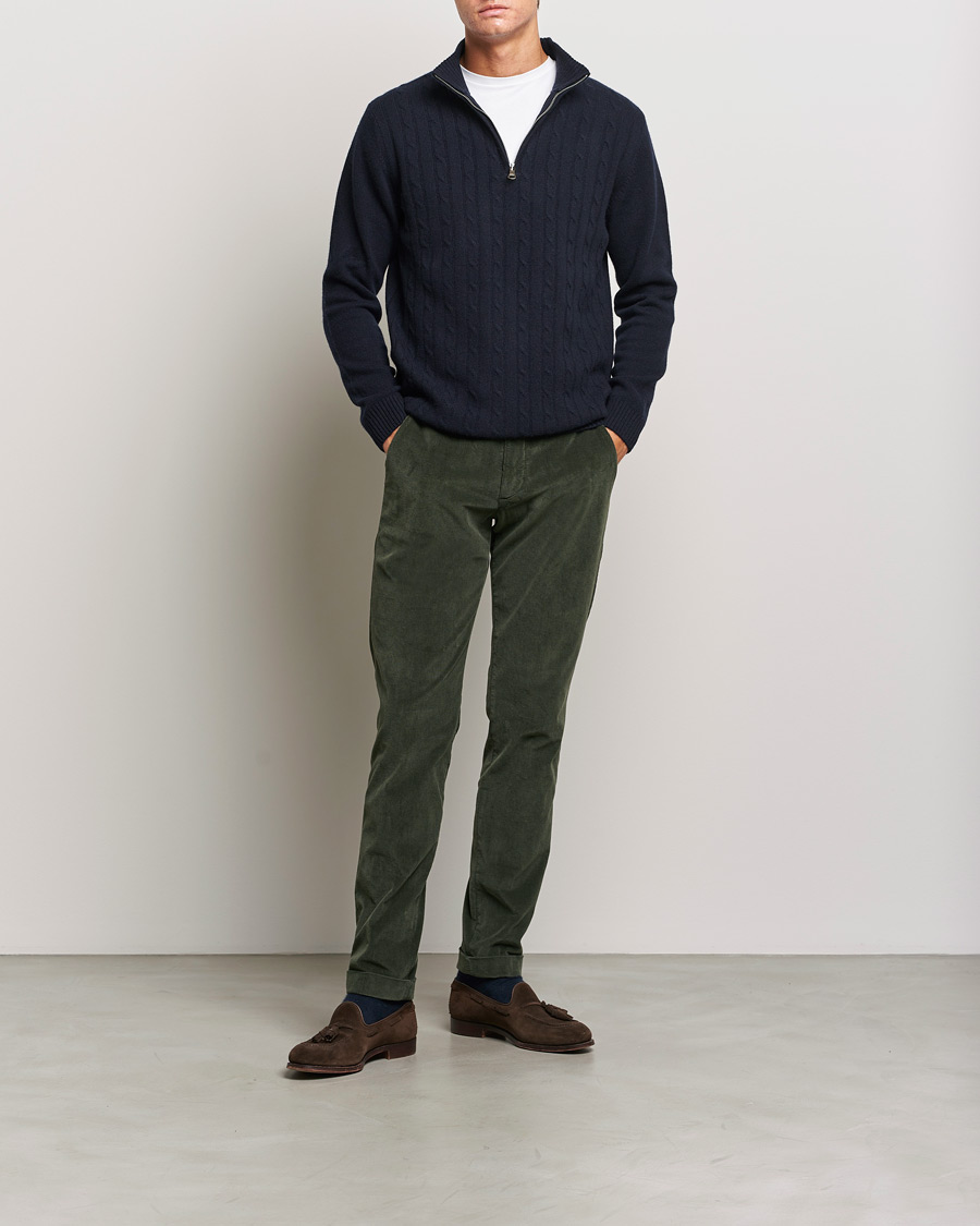 Herre | Bukser | Briglia 1949 | Slim Fit Corduroy Trousers Dark Green