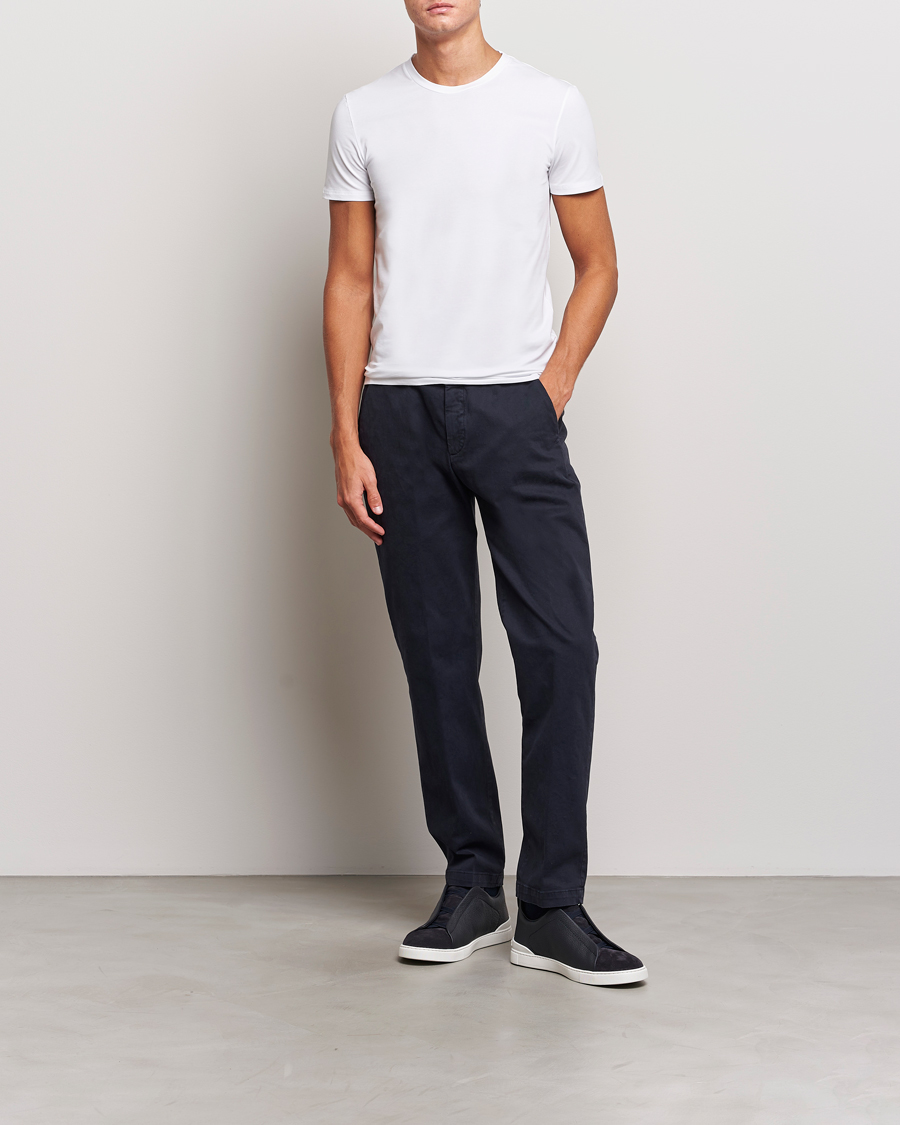 Herre | T-Shirts | Zegna | Stretch Cotton Round Neck T-Shirt White