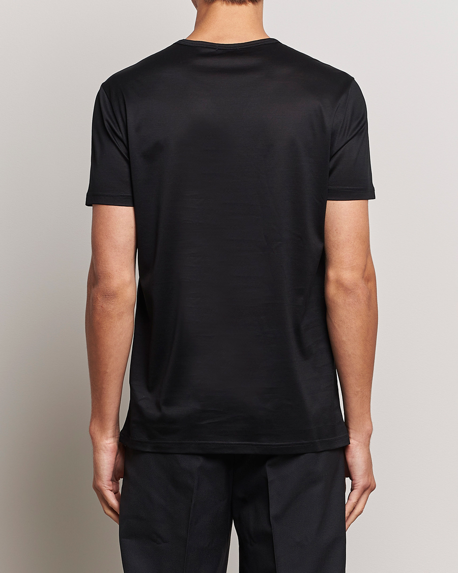 Herre | T-Shirts | Zegna | Filoscozia Pure Cotton Round Neck T-Shirt Black