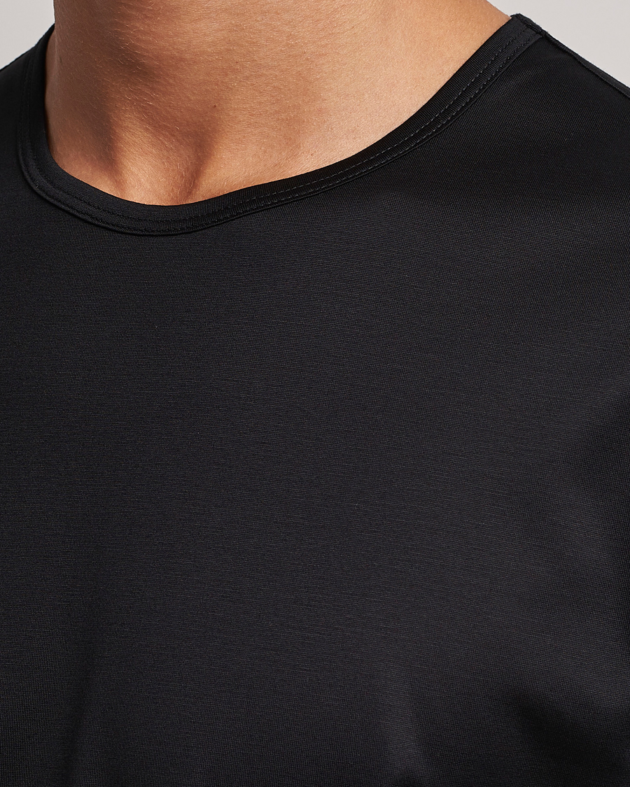 Herre | T-Shirts | Zegna | Filoscozia Pure Cotton Round Neck T-Shirt Black