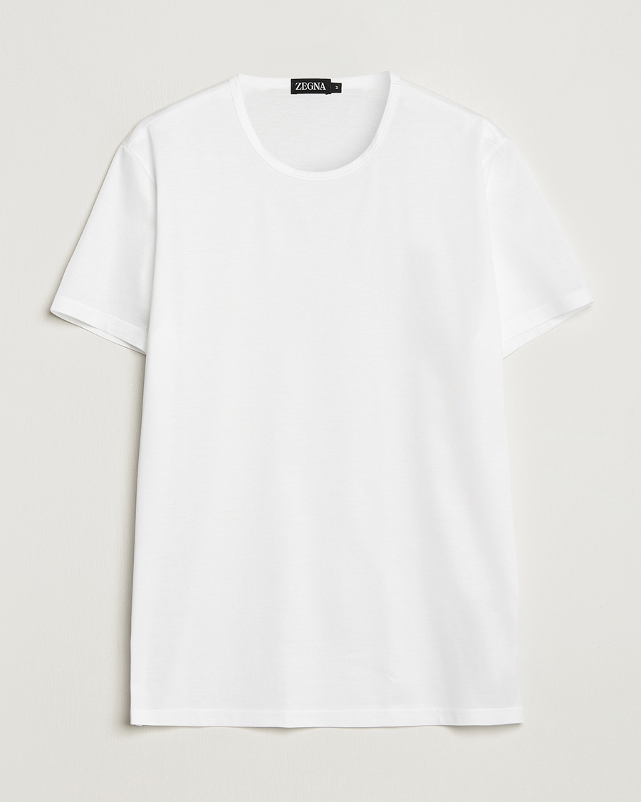 Herre | T-Shirts | Zegna | Filoscozia Pure Cotton Round Neck T-Shirt White