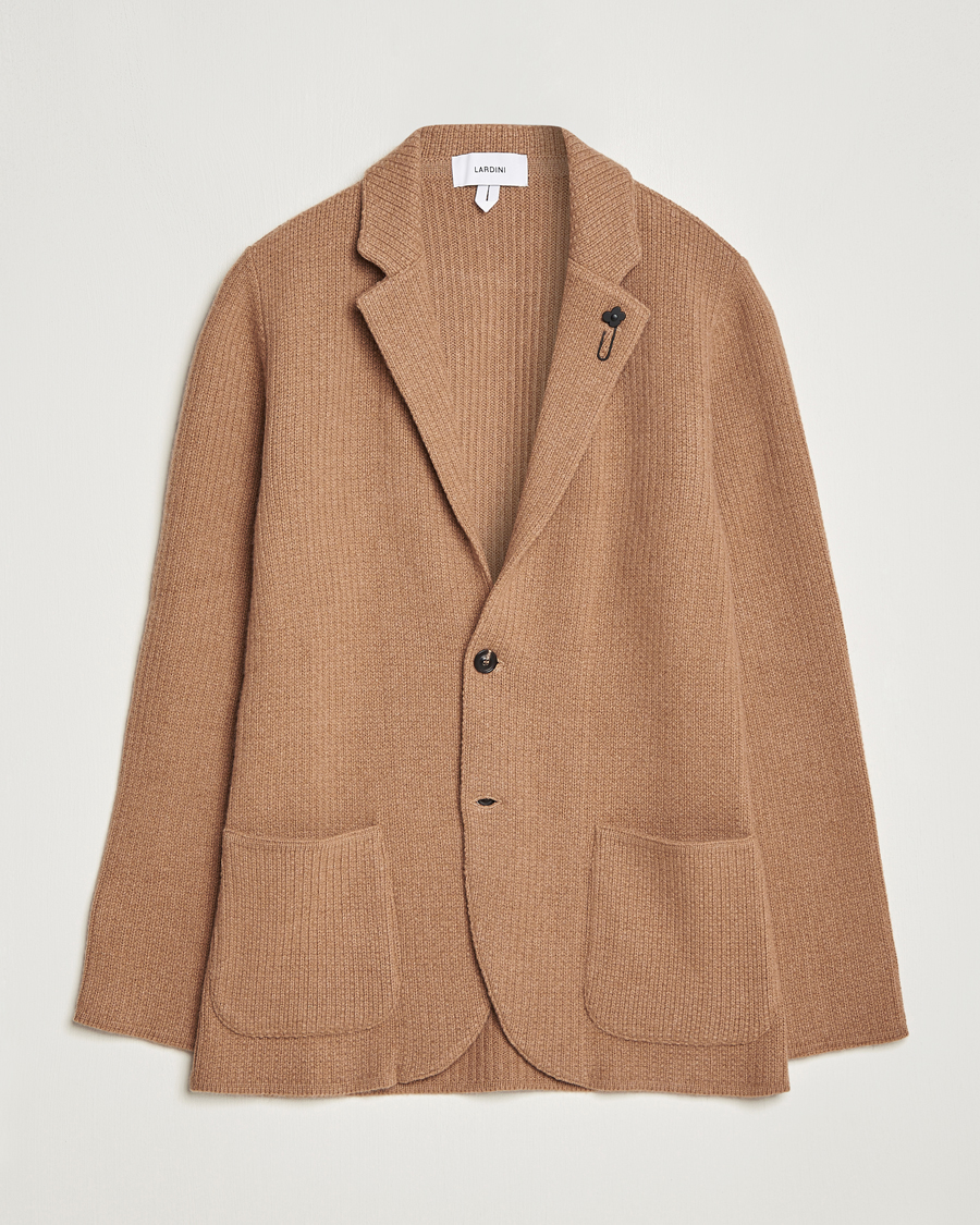 Herre | Dressjakker | Lardini | Knitted Cashmere Blazer Beige