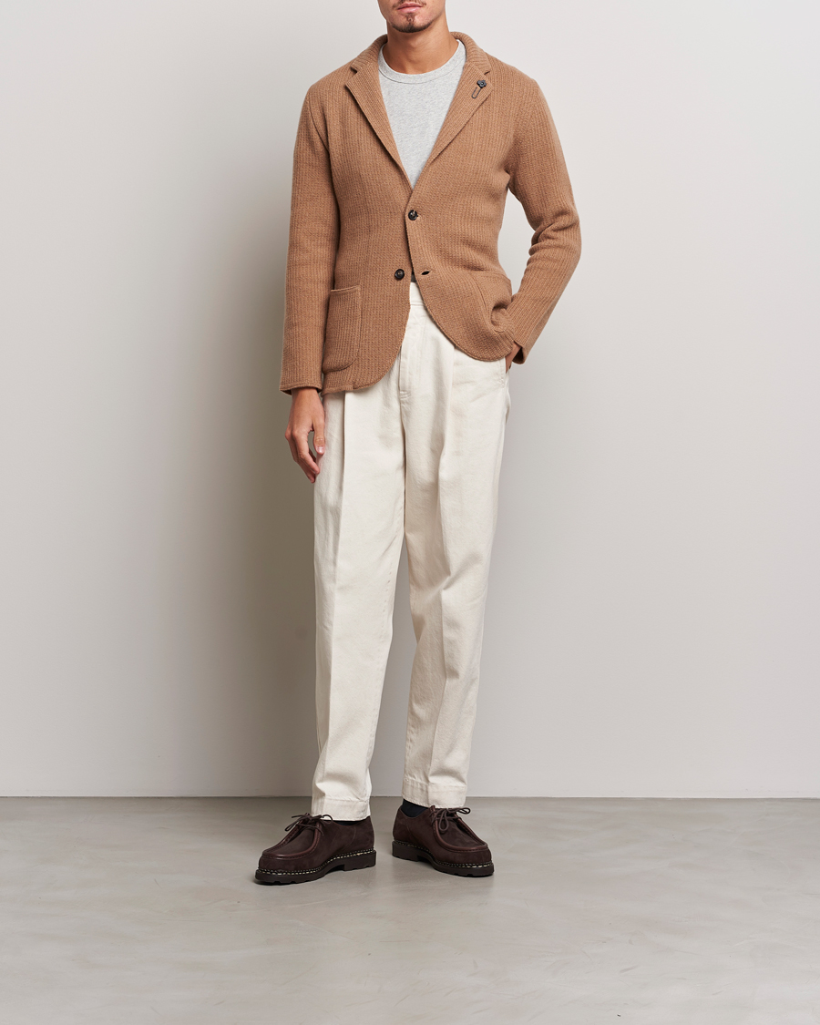 Herre | Dressjakker | Lardini | Knitted Cashmere Blazer Beige