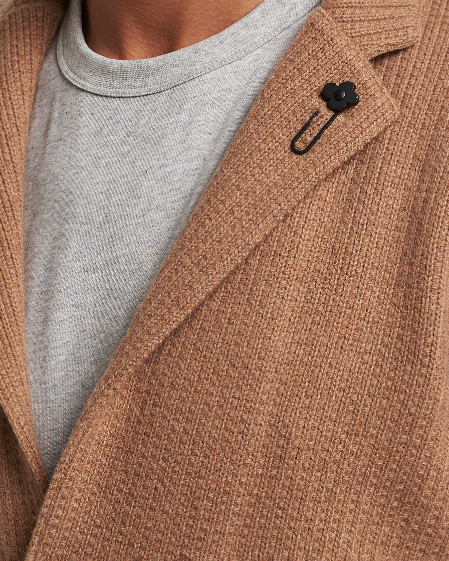 Herre | Dressjakker | Lardini | Knitted Cashmere Blazer Beige