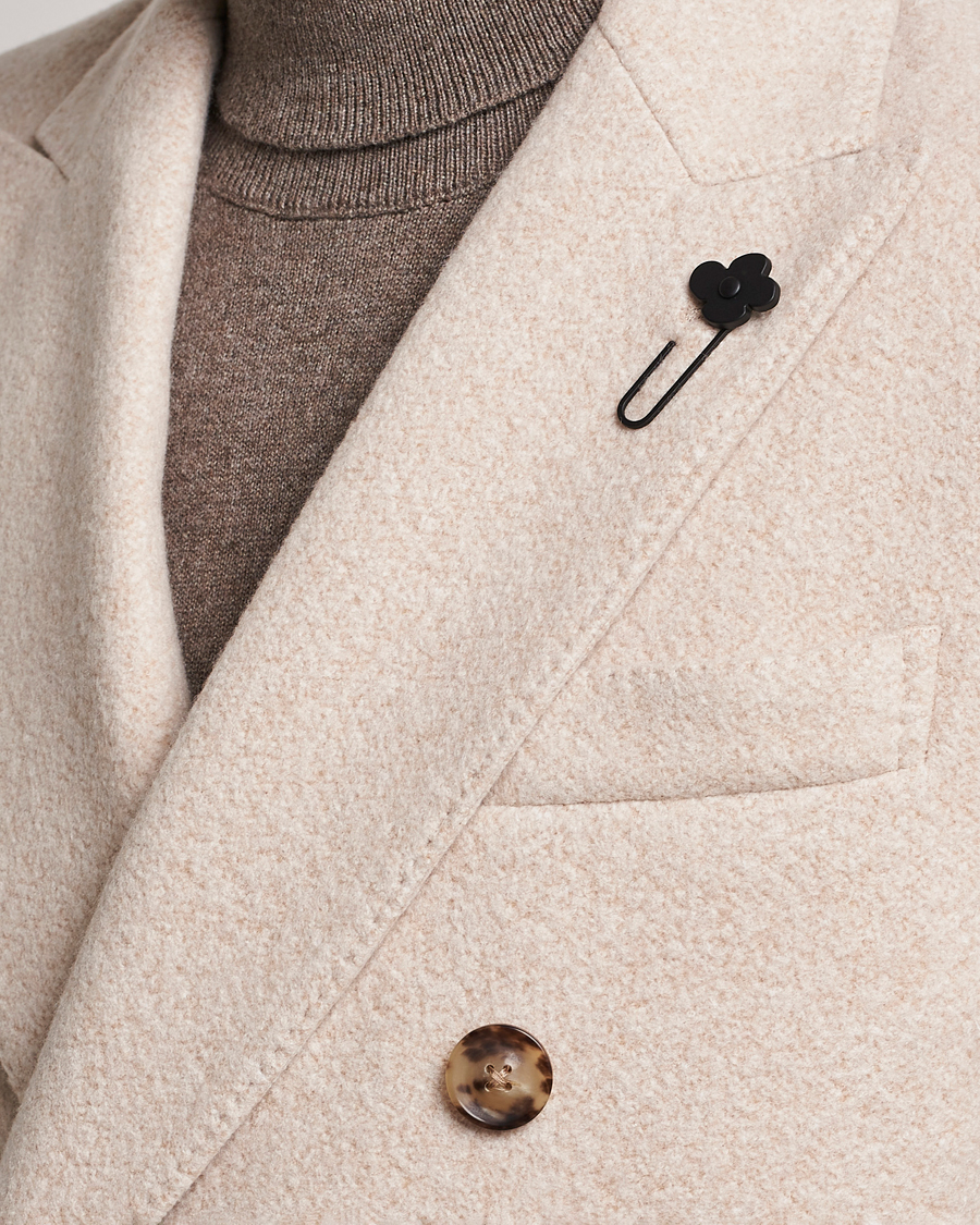 Herre | Jakker | Lardini | Wool/Silk/Cashmere Double Breasted Coat Beige
